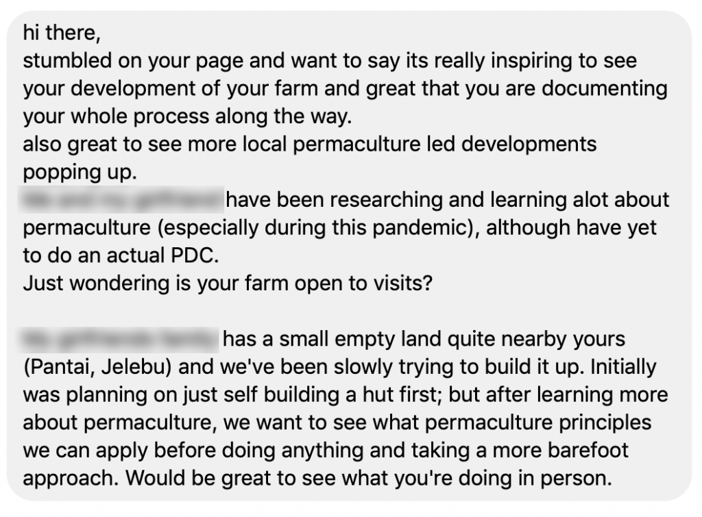 An encouraging note from a fellow permaculture-convert. Kudos for the enlightenment!